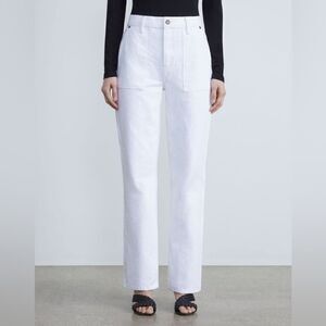 Lafayette 148 NWT DENIM WYTHE JEAN in White Size 32